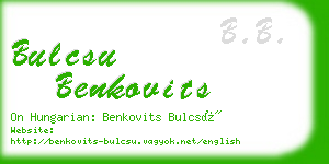 bulcsu benkovits business card